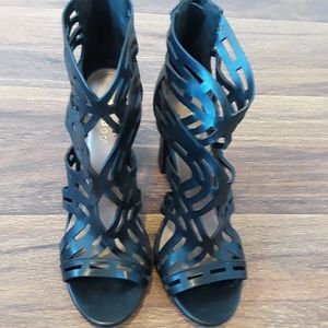 Black Open Toed Heels 4" size 7 1/2